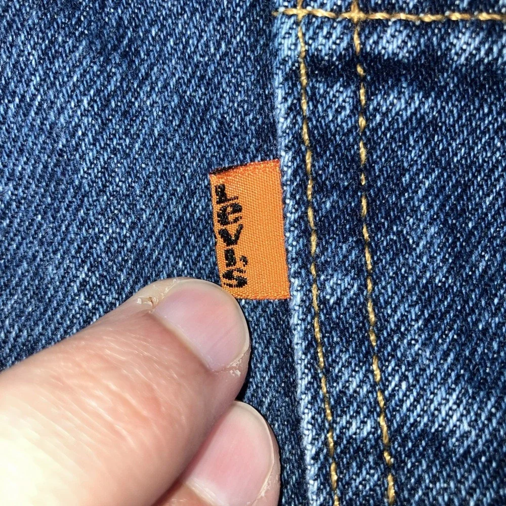 Vintage Levi's 505 Jeans Mens 38x32 Hemmed 36x29 Orange Tab USA Made 90s Y2K